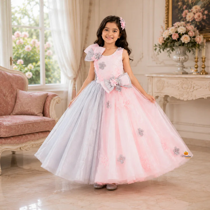 Pink Bow Gown for Girls