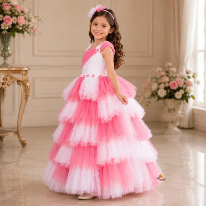 Multi Layered Net Gown for Girls