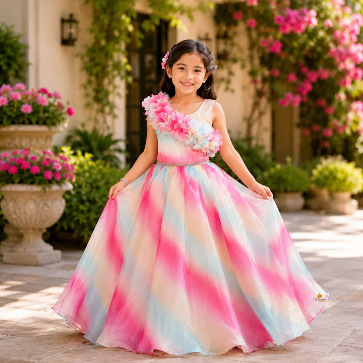 Multi Color Designer Gown for Girls