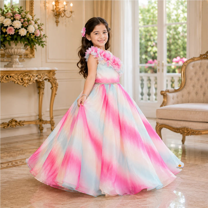 Multi Color Designer Gown for Girls