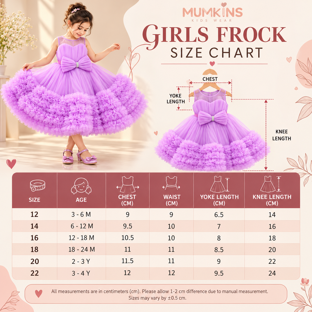 Girls Frill Layered Party Wear Frock