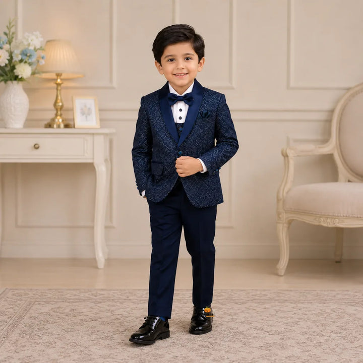 Navy Blue Tuxedo Suit for Boys