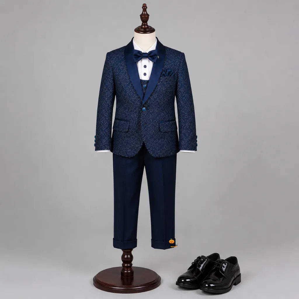 Navy Blue Tuxedo Suit for Boys