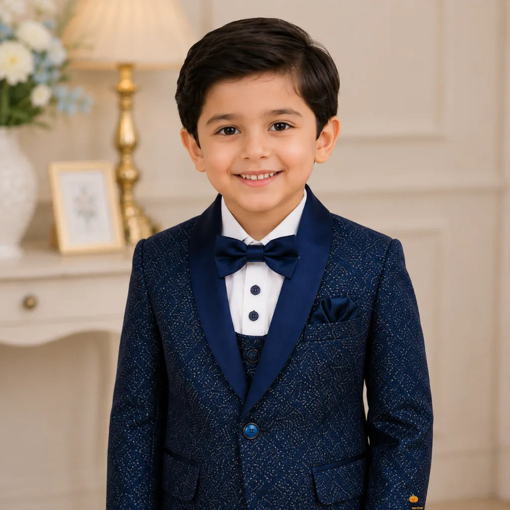 Navy Blue Tuxedo Suit for Boys