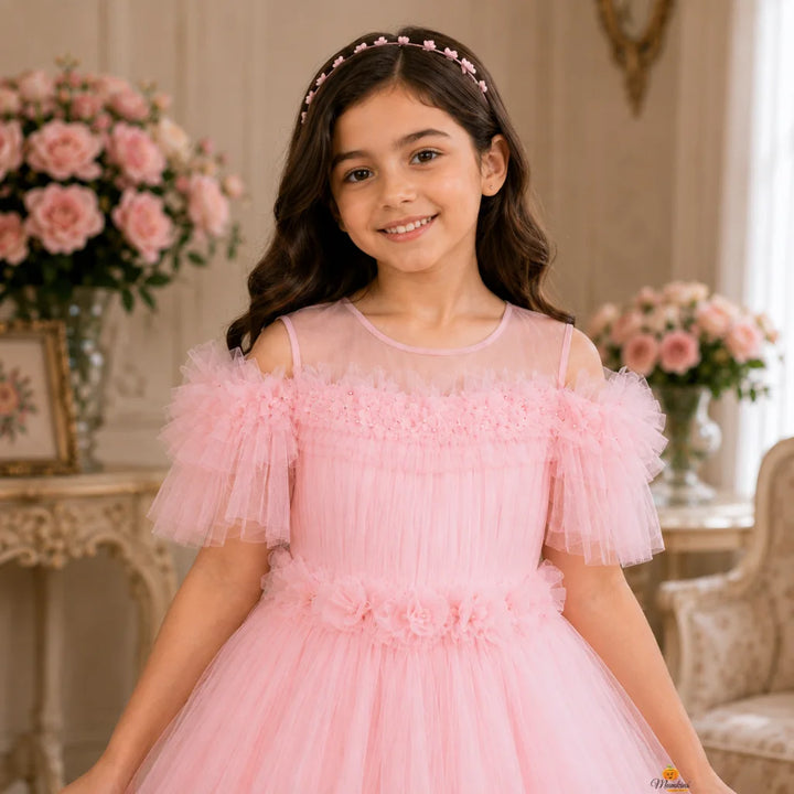 Off Shoulder Long Gown for Girls