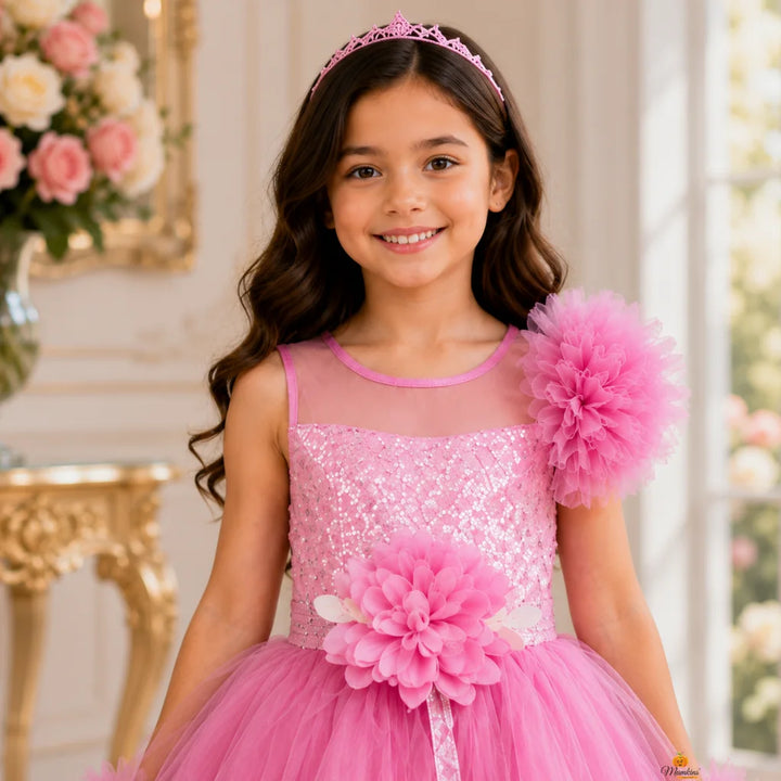 Onion Frill Sparkling Gown for Girls