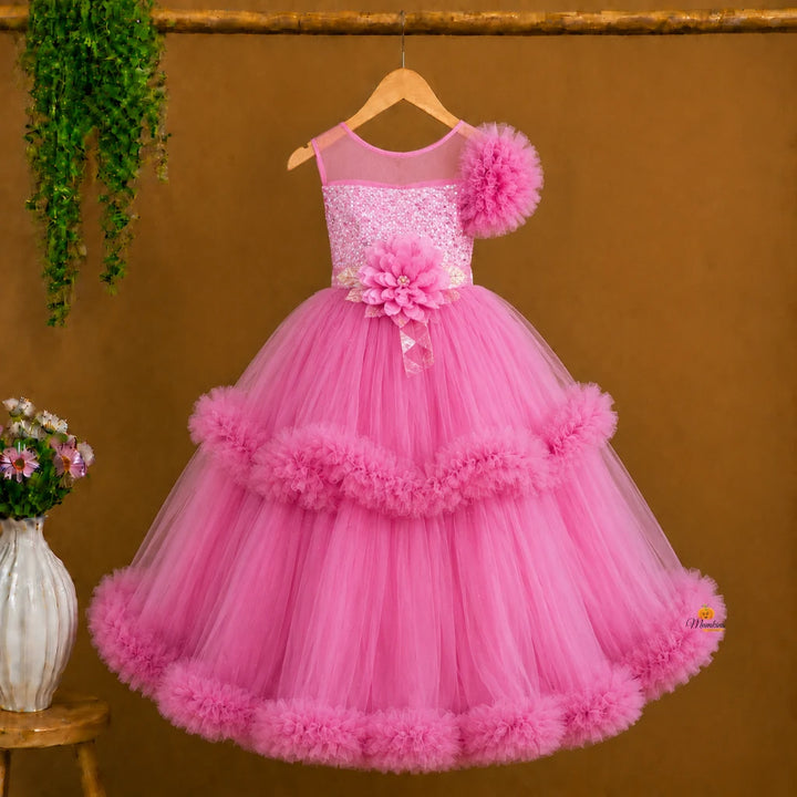 Onion Frill Sparkling Gown for Girls