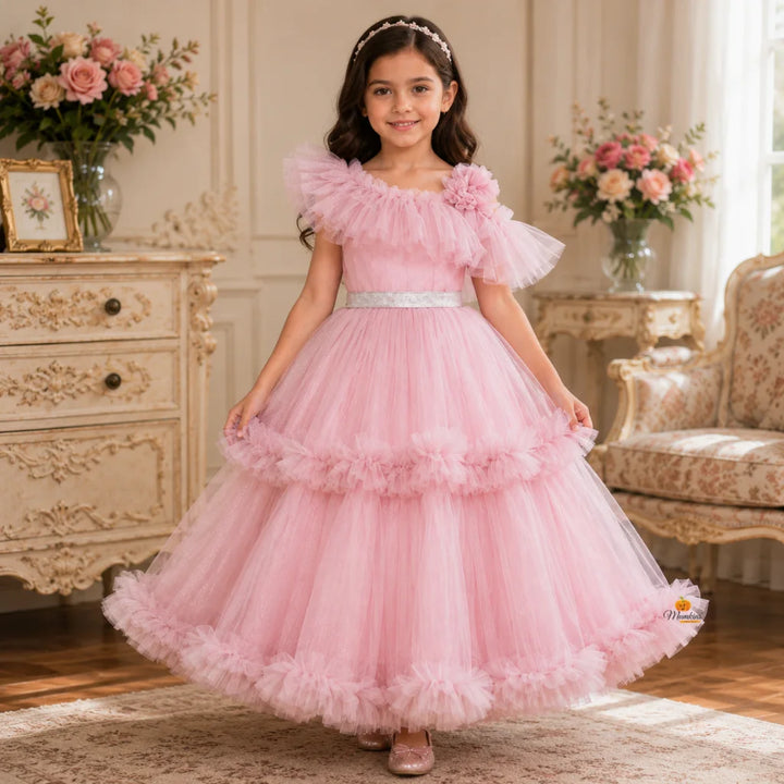 Onion Frill layer Girls Gown