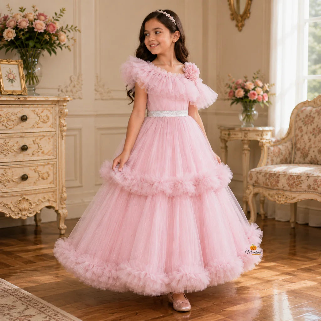 Onion Frill layer Girls Gown