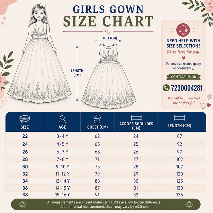 Rama Floral Gown for Girls