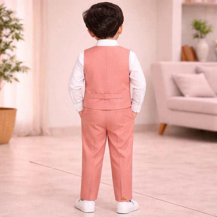 Stylish Peach 3-Piece Formal Set for Boys