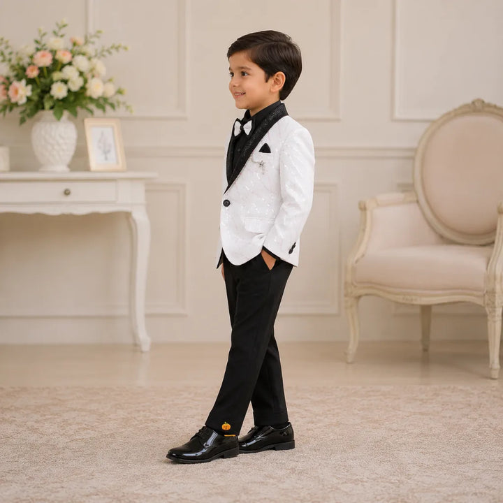 White Suit for Boys with Bow