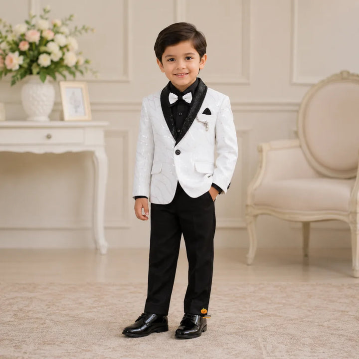 White Suit for Boys with Bow
