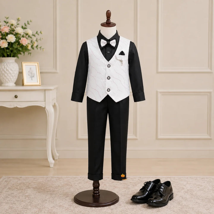 White Suit for Boys with Bow