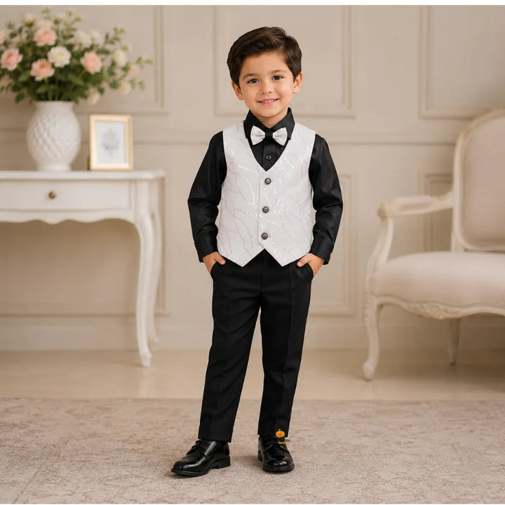 White Suit for Boys with Bow