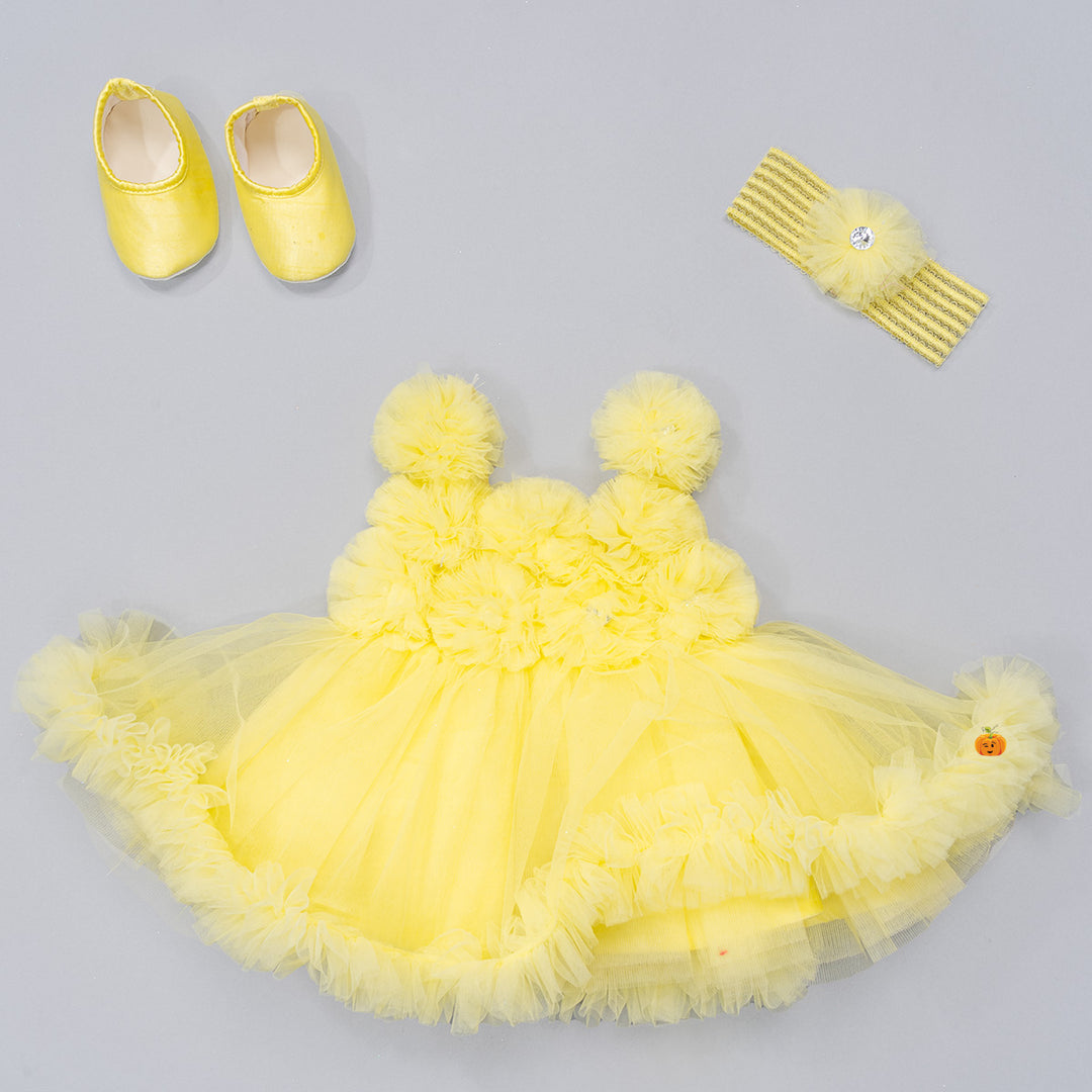 Yellow Floral Baby Frock