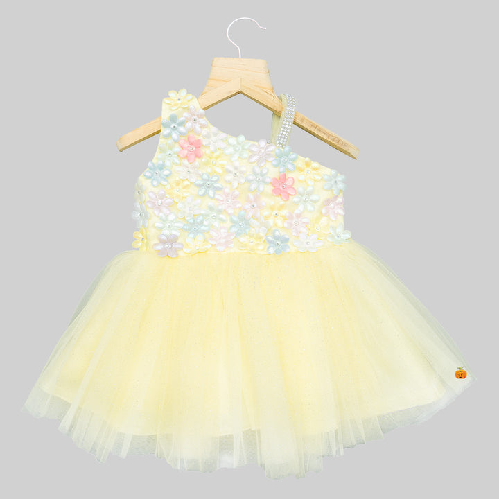 Floral Baby Frock with Hairband & Shoes Front  
