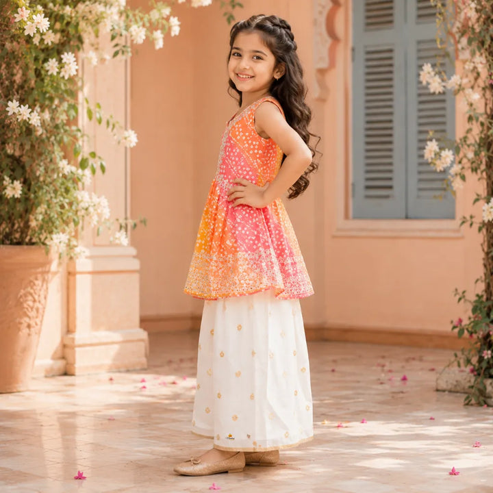 Bandhej Print Girls Palazzo Suit