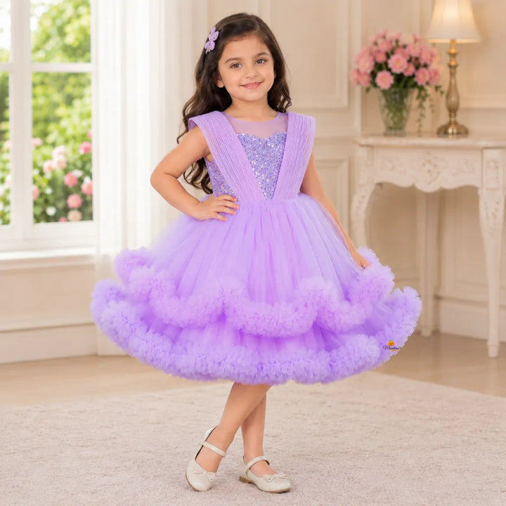 Blue & Purple Layered Girls Frock