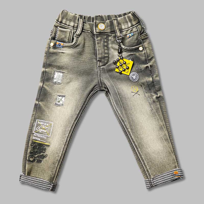 Jeans for Boys with White Shaded Pattern