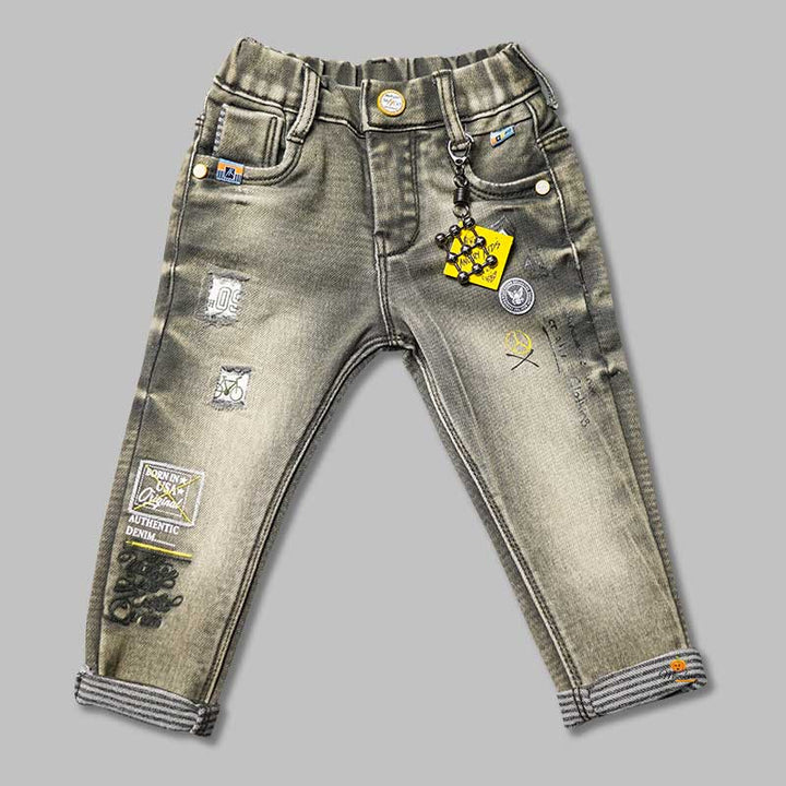 Jeans for Boys with White Shaded Pattern