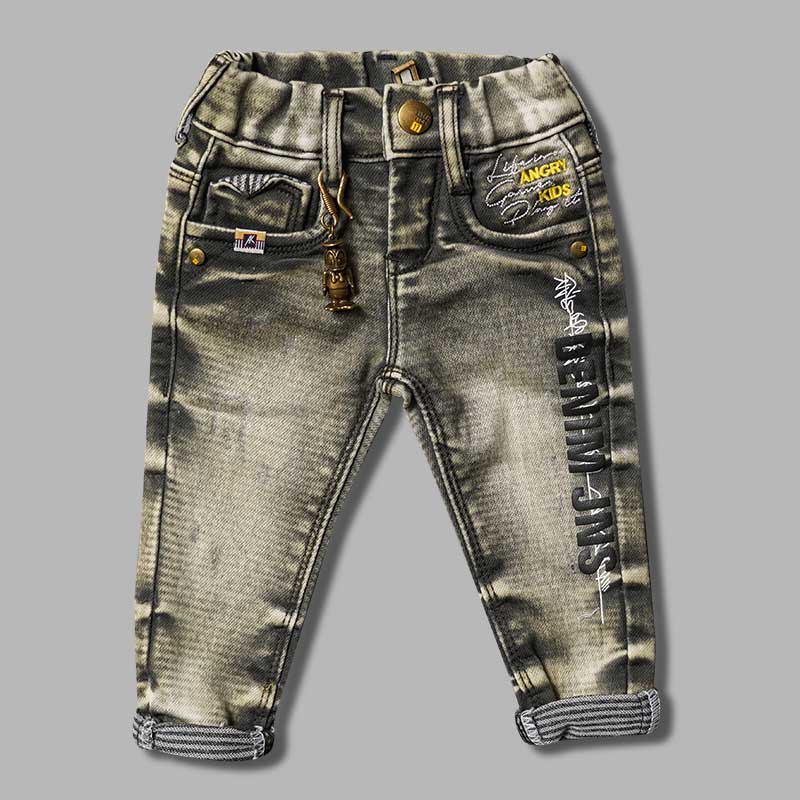 Elastic Waist Sheded Jeans for Boys