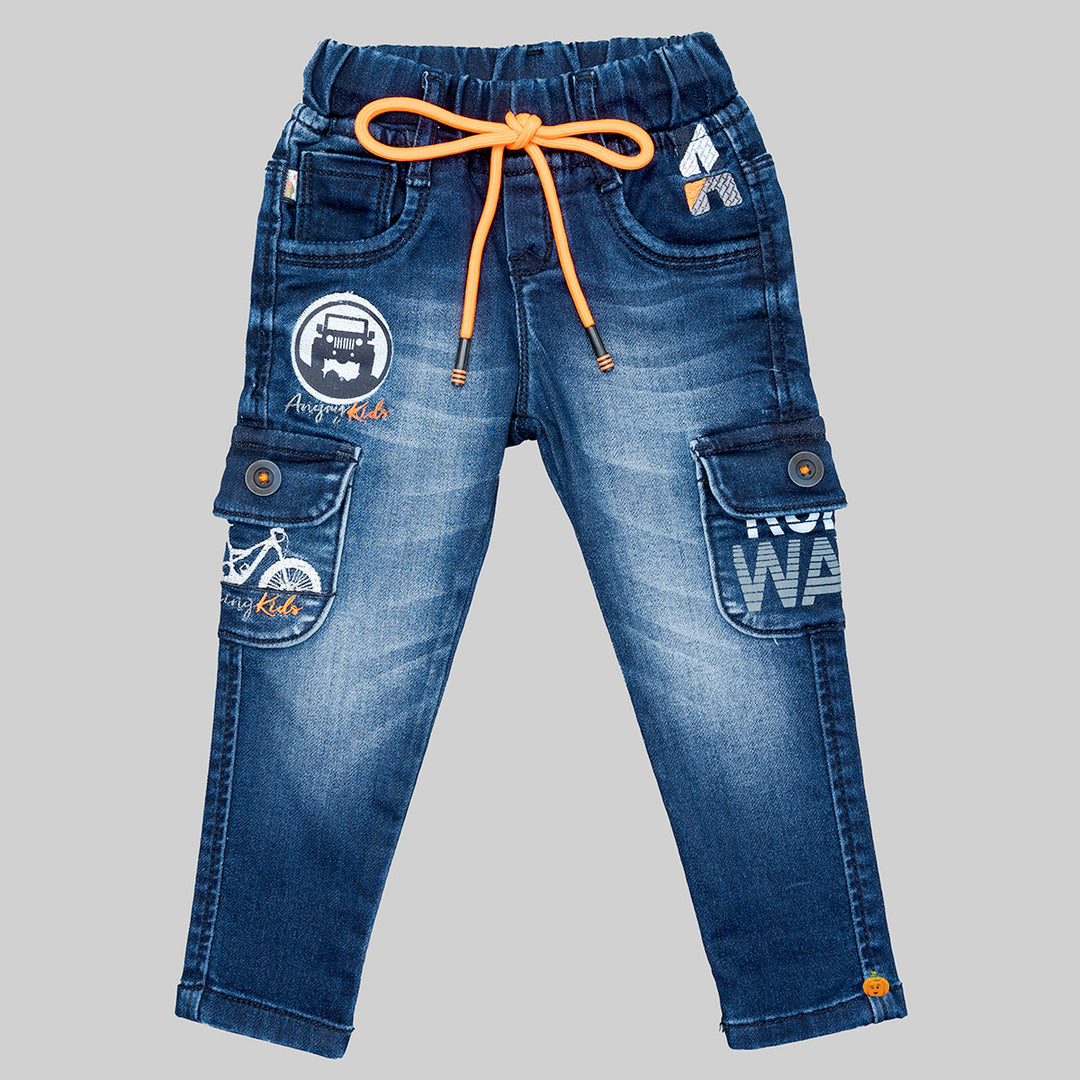 Drawstring Slim Fit Jeans for Boys Front 