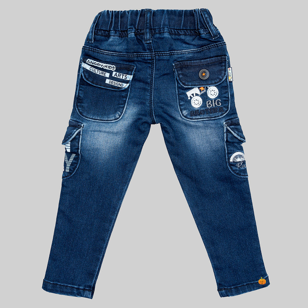 Drawstring Slim Fit Jeans for Boys Back