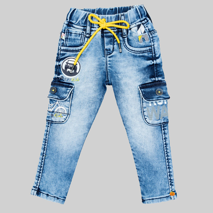 Drawstring Slim Fit Jeans for Boys Front