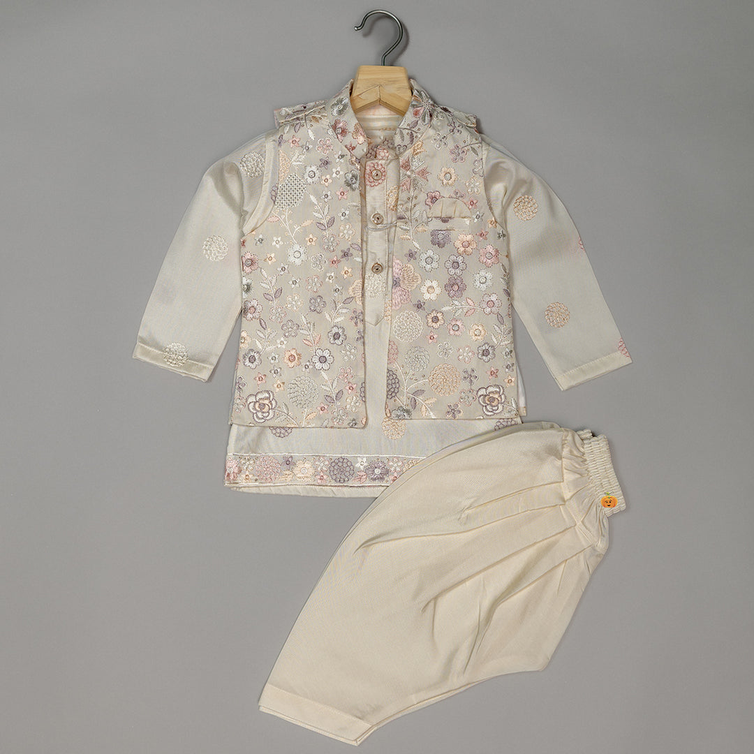 Floral Embroidered Kurta Pajama for Boys