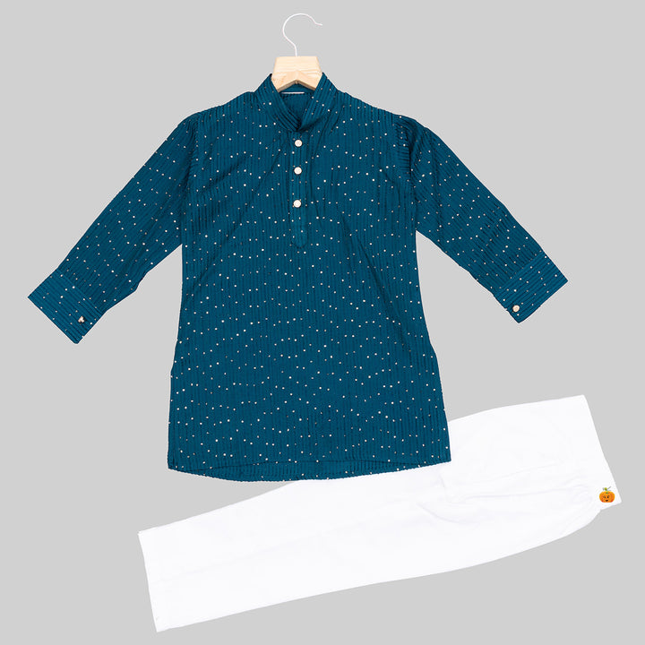 Sequin Embroidered Boys Kurta Pajama Front View