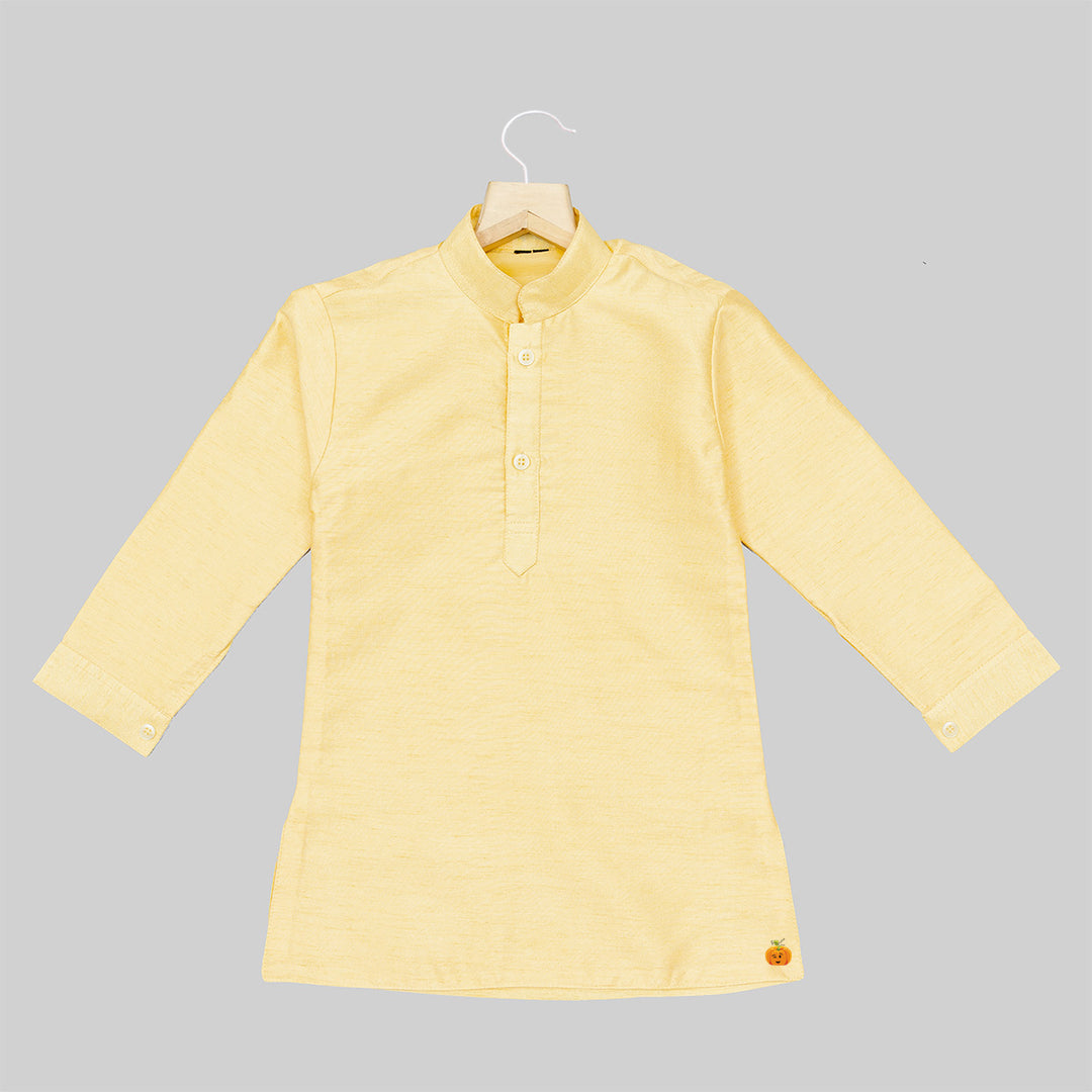 Yellow Kurta Pajama for Boys with Nehru Jacket Kurta 
