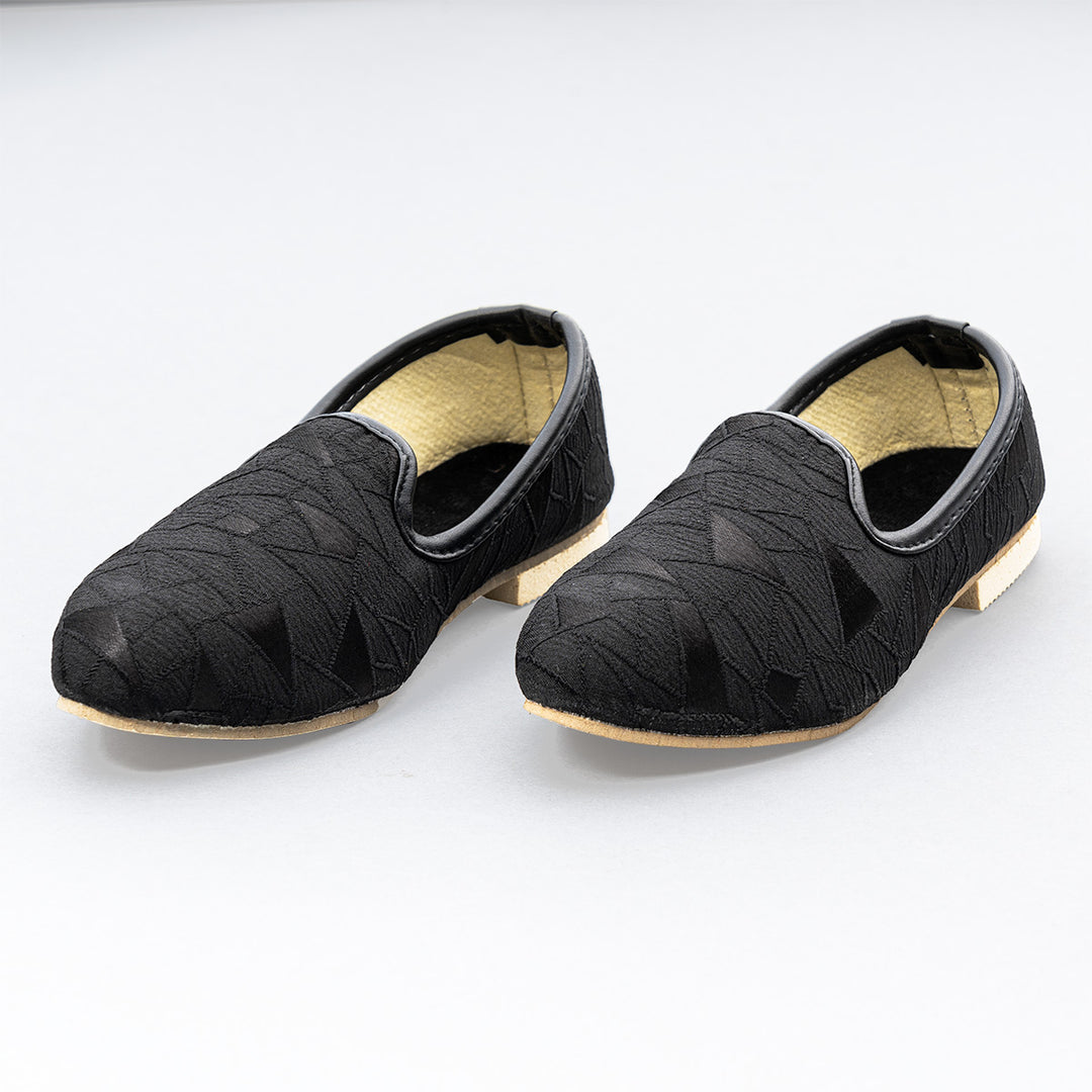 Black Slip On Ethnic Boys Mojaris Side 