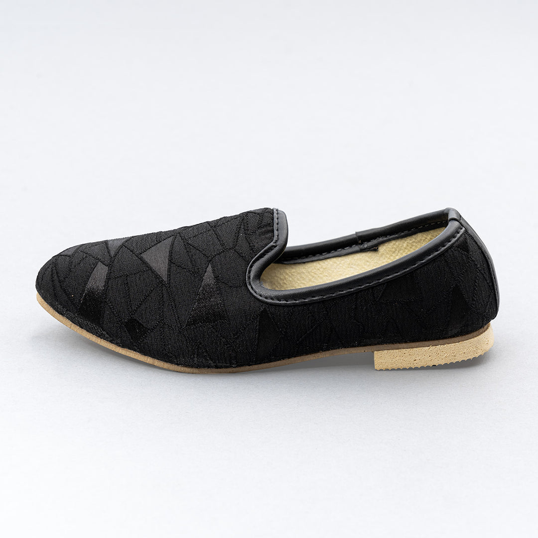 Black Slip On Ethnic Boys Mojaris Side 