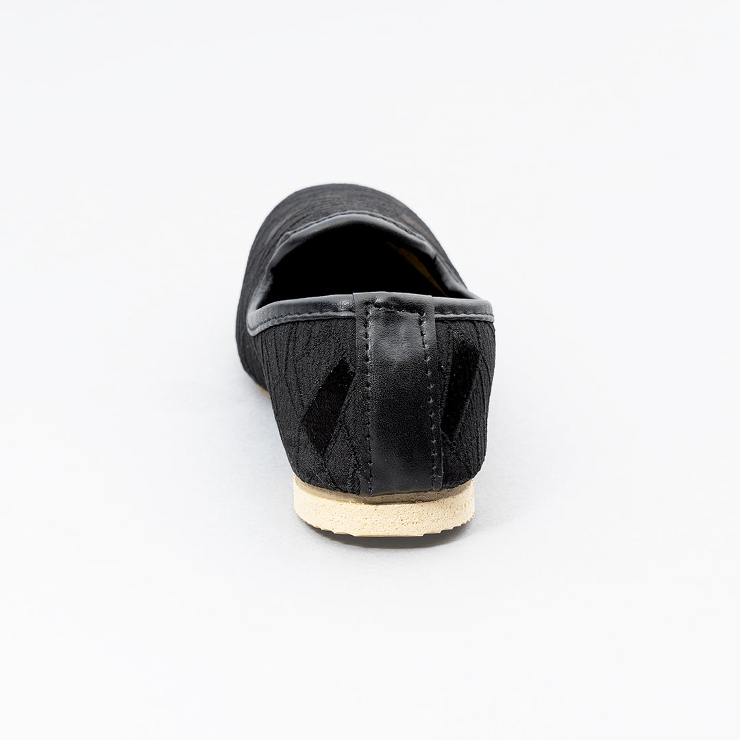 Black Slip On Ethnic Boys Mojaris Back 