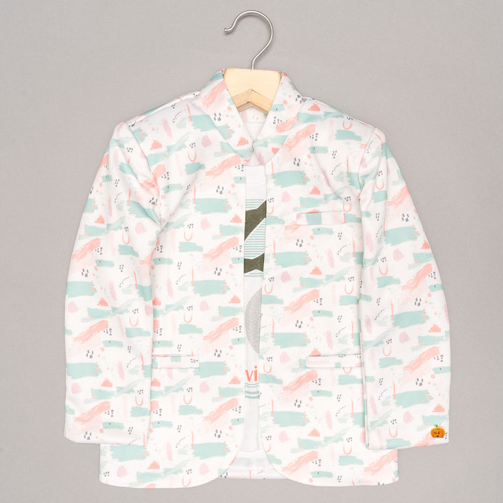 Sea Green Party Wear Suit for Boys Top