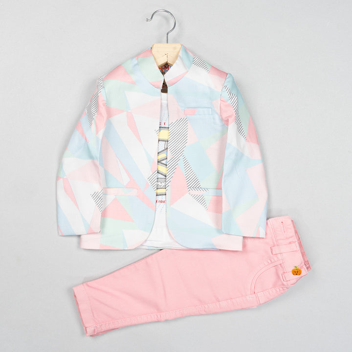 Peach Party Wear Suit for Boys