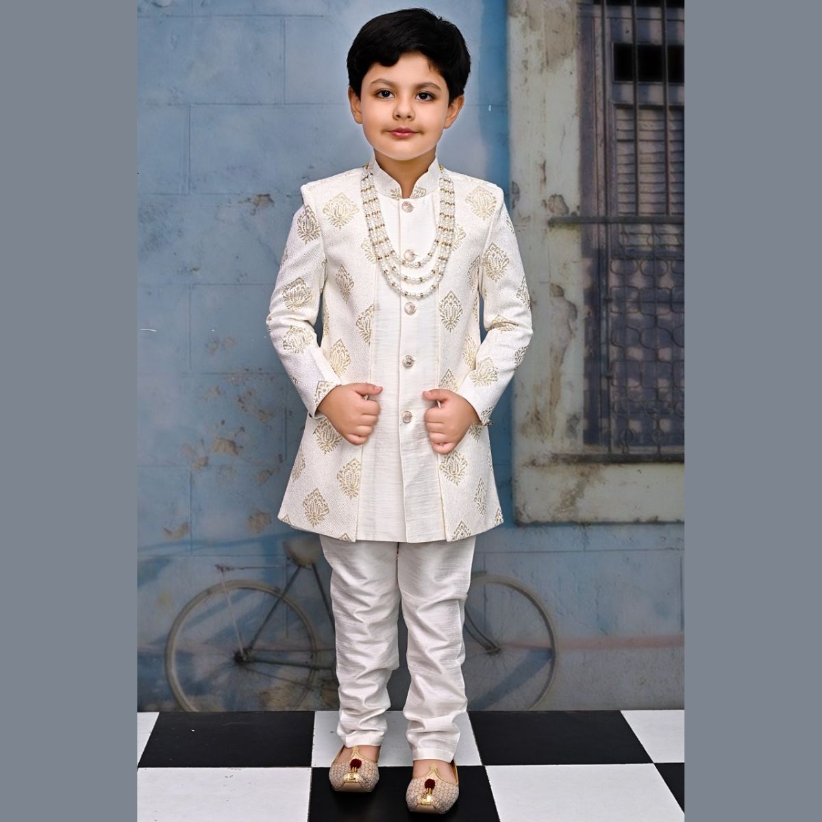 Buy online Pink Self Design Sherwani Set from boys for Women by Aj Dezines  for ₹2030 at 71% off | 2024 Limeroad.com