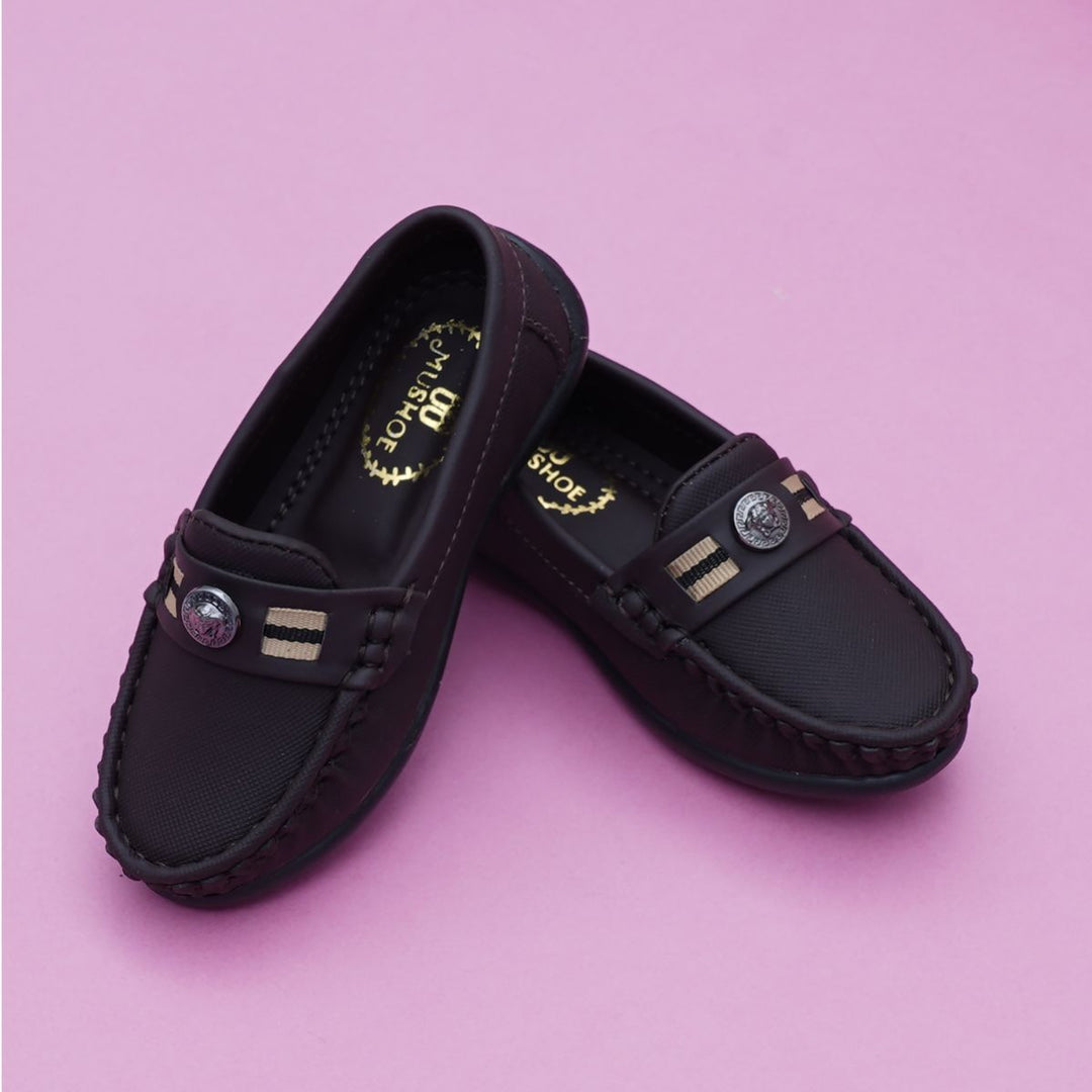 Dark Brown Boys Loafers Shoes