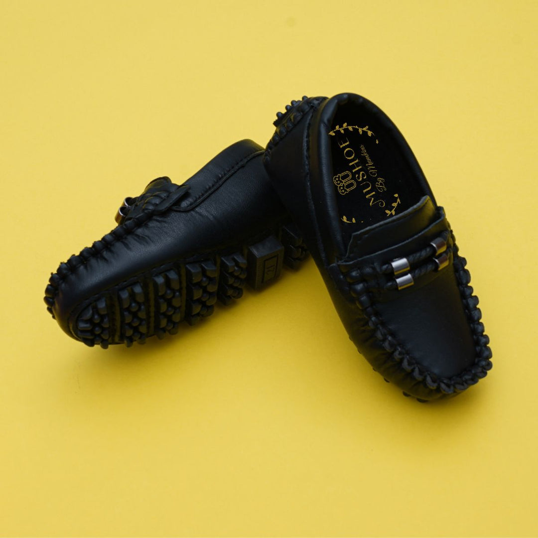 Black Loafer Shoes for Boys Side