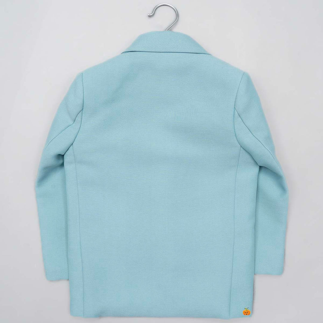 Turquoise & Pink Solid Boys Suit Back View