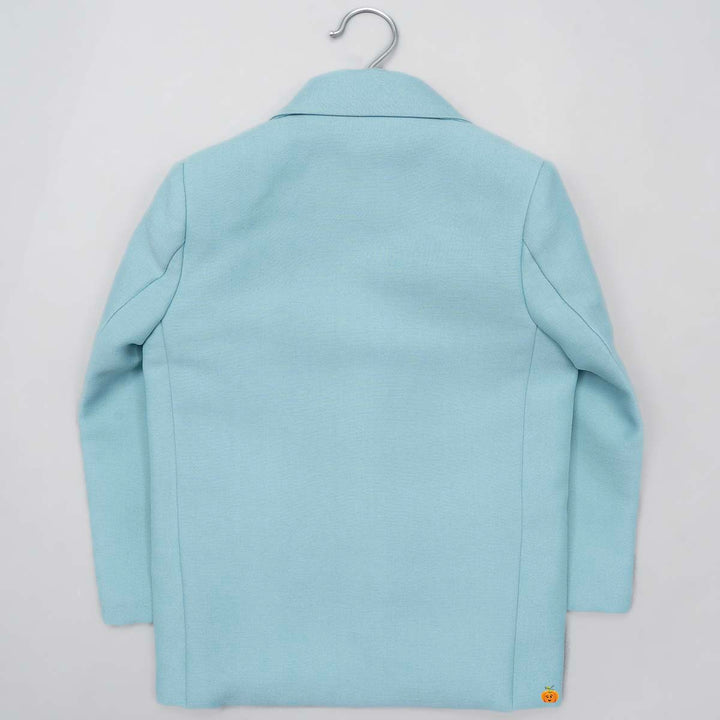 Turquoise & Pink Solid Boys Suit Back View