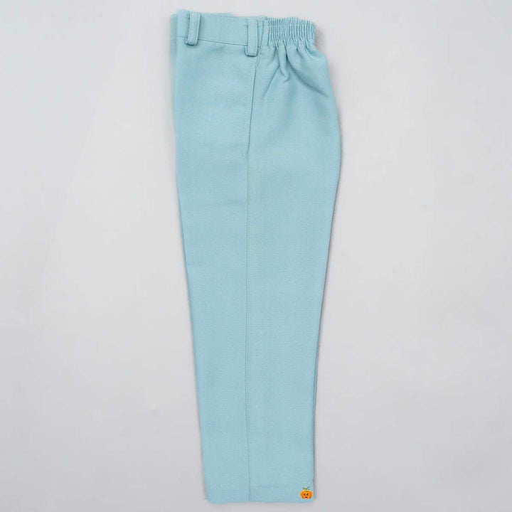 Turquoise & Pink Solid Boys Suit Bottom View