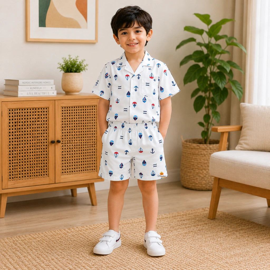 Boys Beach Vacation Shirt & Shorts Combo