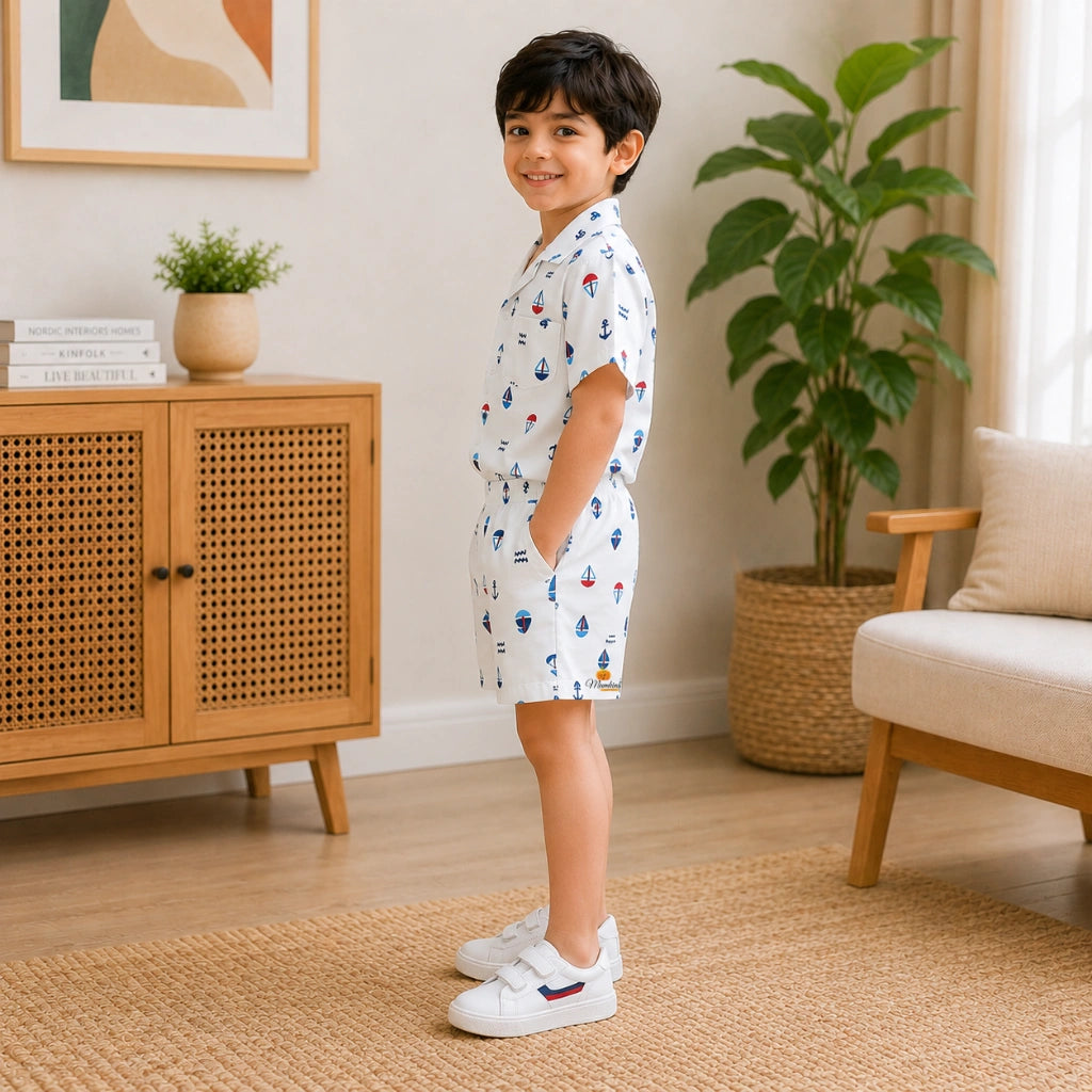 Boys Beach Vacation Shirt & Shorts Combo