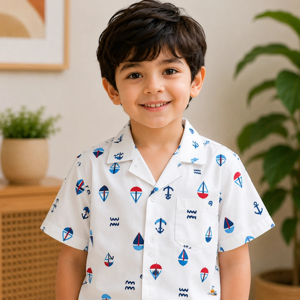 Boys Beach Vacation Shirt & Shorts Combo