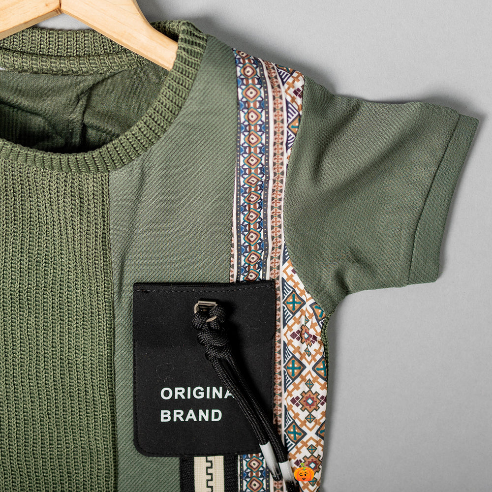 Green Half Sleeves Boys T-shirt