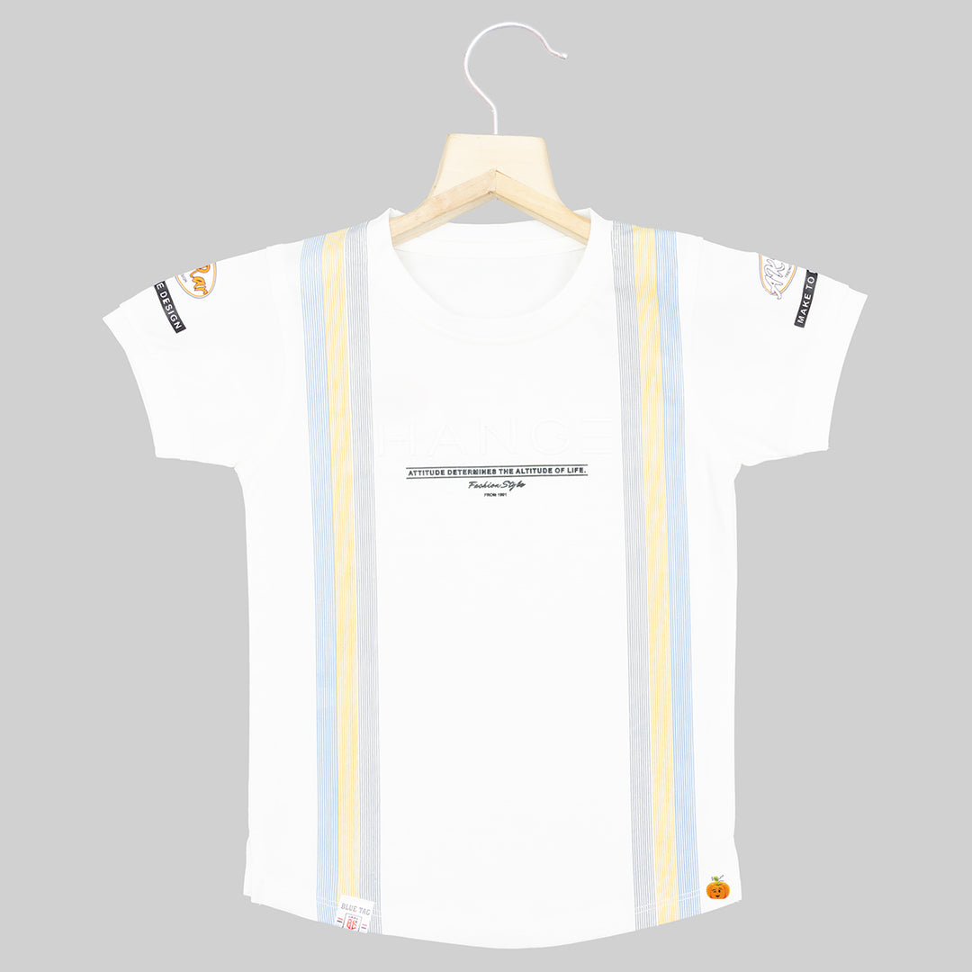 White T-shirt for Boys Front View