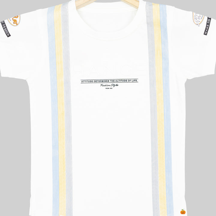 White T-shirt for Boys Close View 