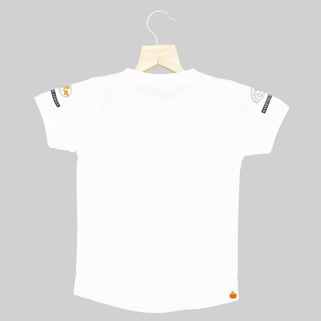 White T-shirt for Boys Front View Back View